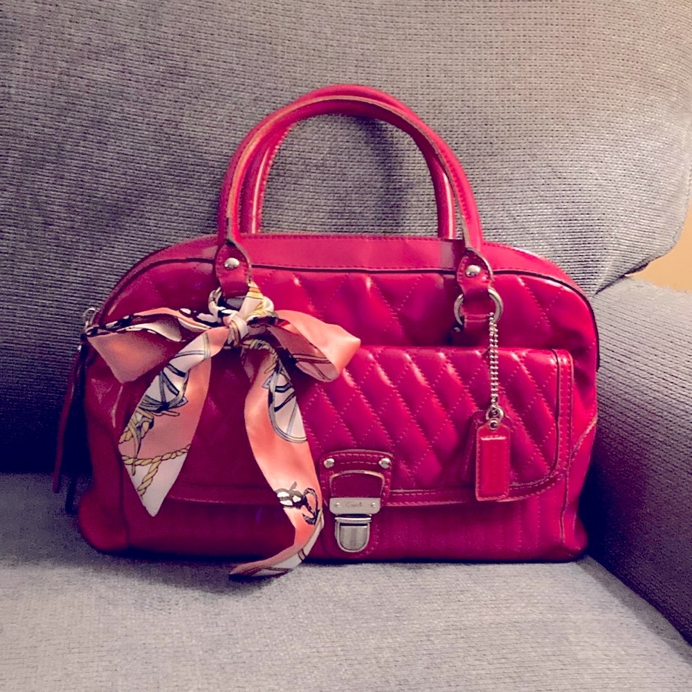 Coach Quilted Pink Shoulder Bag